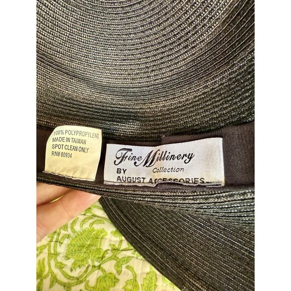 Vtg Fine Millinery August Accessories Black White Music Notes Accent Church Hat - Picture 6 of 6